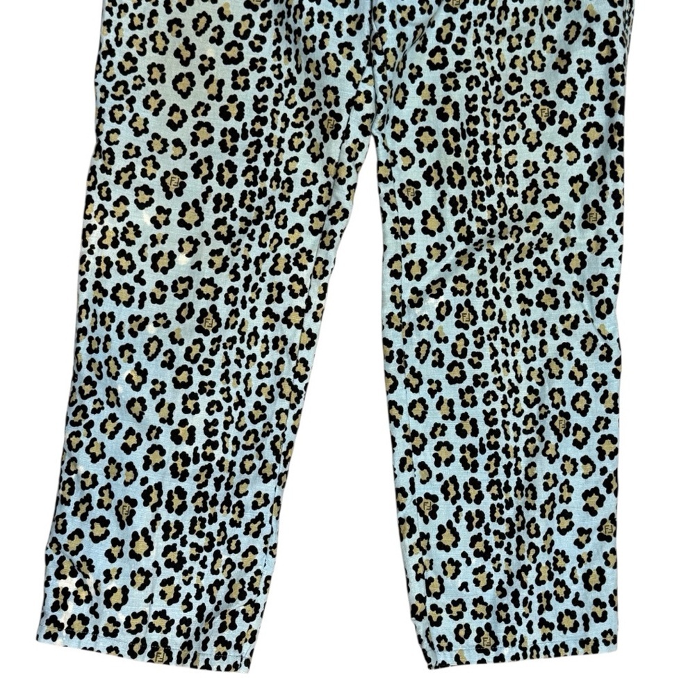 Fendi Vintage Leopard Print Pants Blue/Black/Gold Women’s - Picture 3 of 15